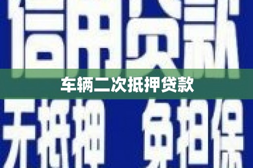 贵定车辆二次抵押贷款