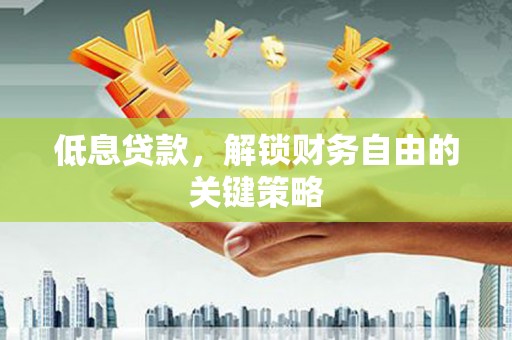 贵定低息贷款，解锁财务自由的关键策略