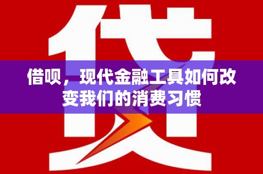 贵定借呗，现代金融工具如何改变我们的消费习惯