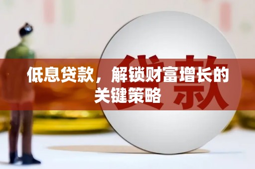 贵定低息贷款，解锁财富增长的关键策略