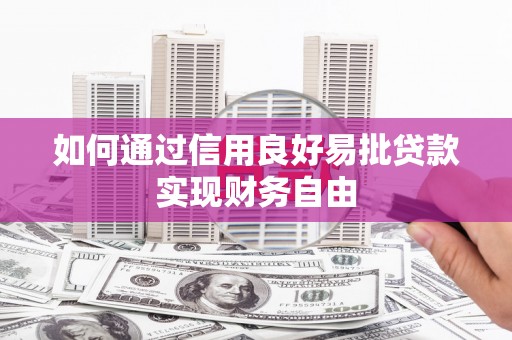 贵定如何通过信用良好易批贷款实现财务自由