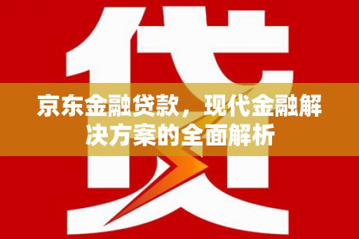 贵定京东金融贷款，现代金融解决方案的全面解析