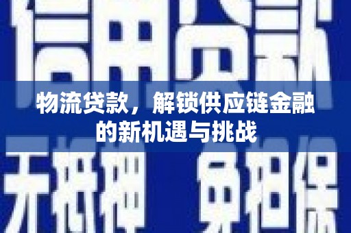 贵定物流贷款，解锁供应链金融的新机遇与挑战