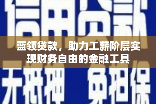 贵定蓝领贷款，助力工薪阶层实现财务自由的金融工具
