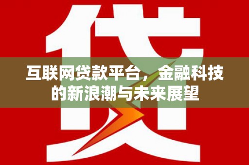 贵定互联网贷款平台，金融科技的新浪潮与未来展望