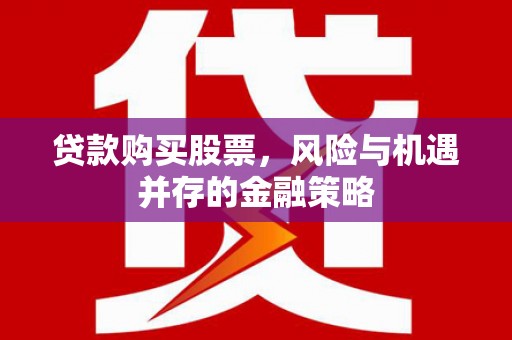 贵定贷款购买股票，风险与机遇并存的金融策略