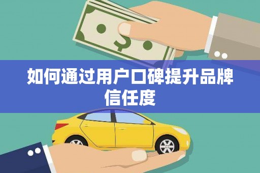 贵定如何通过用户口碑提升品牌信任度
